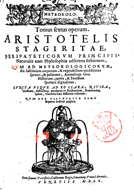 Os estudos meteorológicos de Aristóteles.