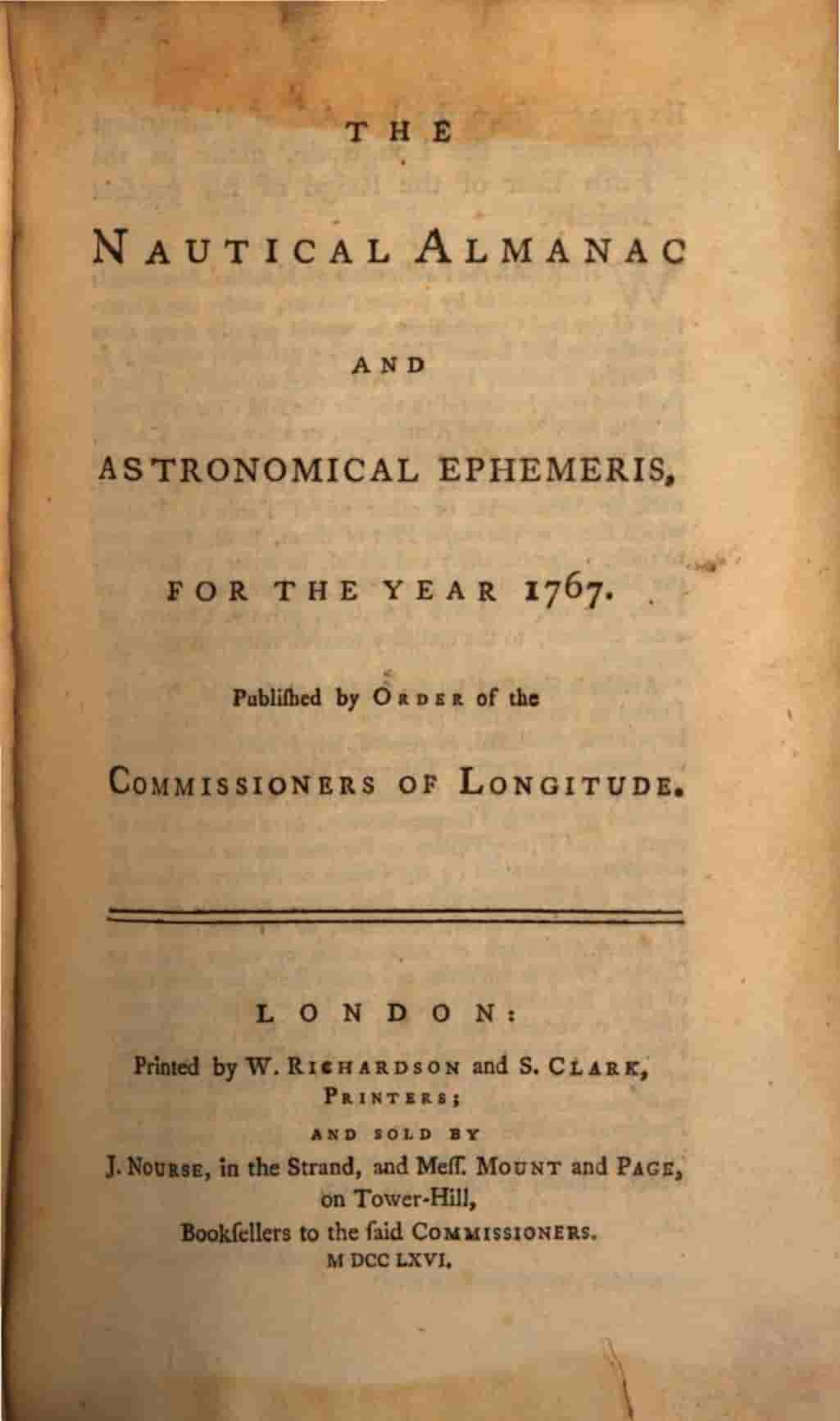 Recebimento do "Almanaque Náutico" de Greenwich pela Biblioteca do Observatório Nacional